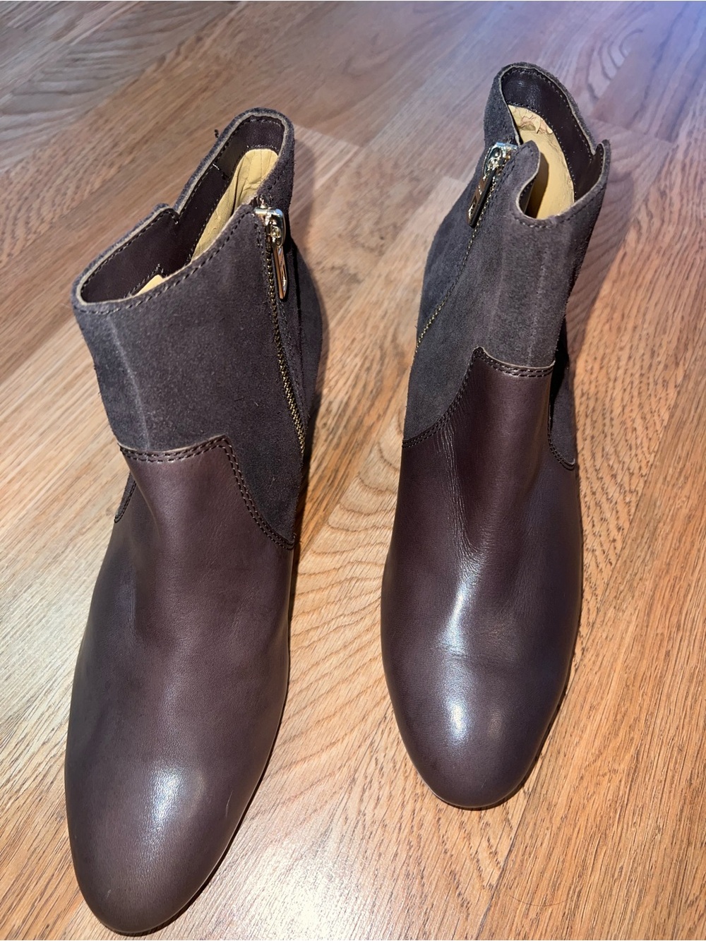 Coach Men's Brown Leather & Suede Chukka Zip Boots